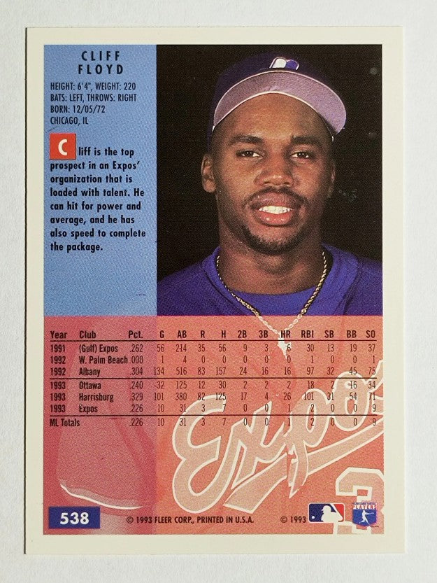 1994 Fleer #538 Cliff Floyd