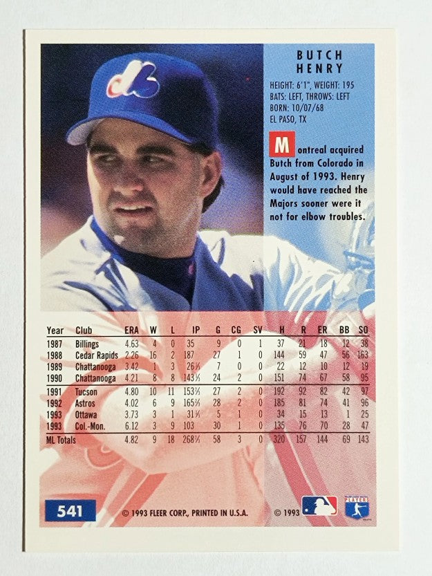 1994 Fleer #541 Butch Henry