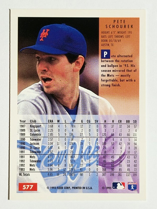 1994 Fleer #577 Pete Schourek