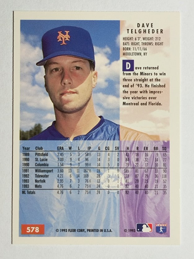 1994 Fleer #578 Dave Telgheder