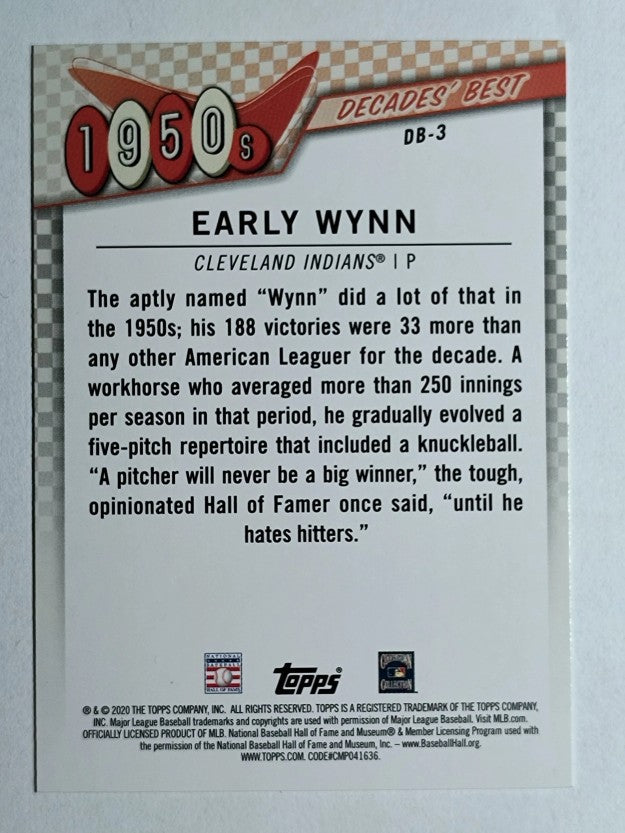 2020 Topps Update Decades' Best #DB3 Early Wynn