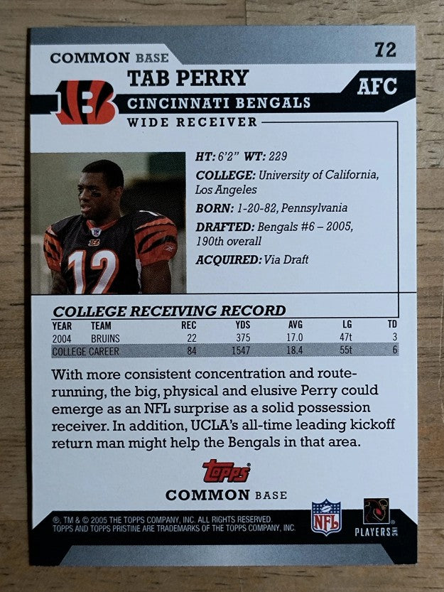 2005 Topps Pristine #72 Tab Perry C RC