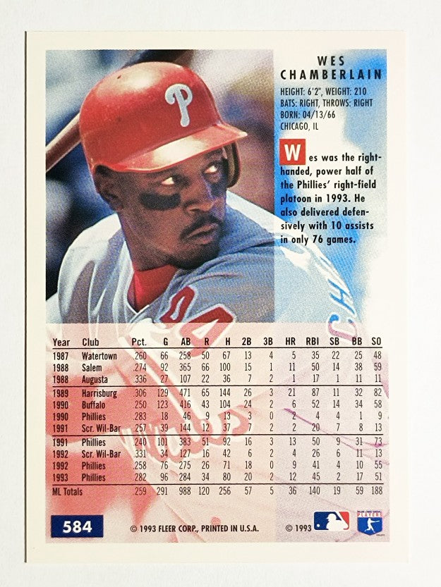 1994 Fleer #584 Wes Chamberlain