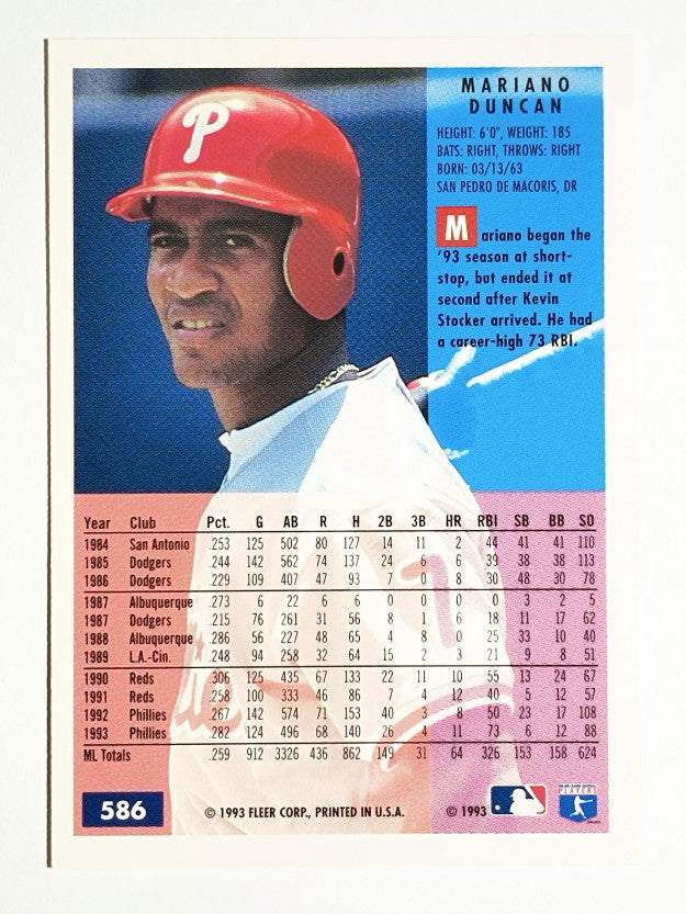 1994 Fleer #586 Mariano Duncan