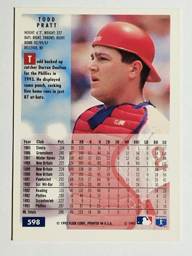 1994 Fleer #598 Todd Pratt