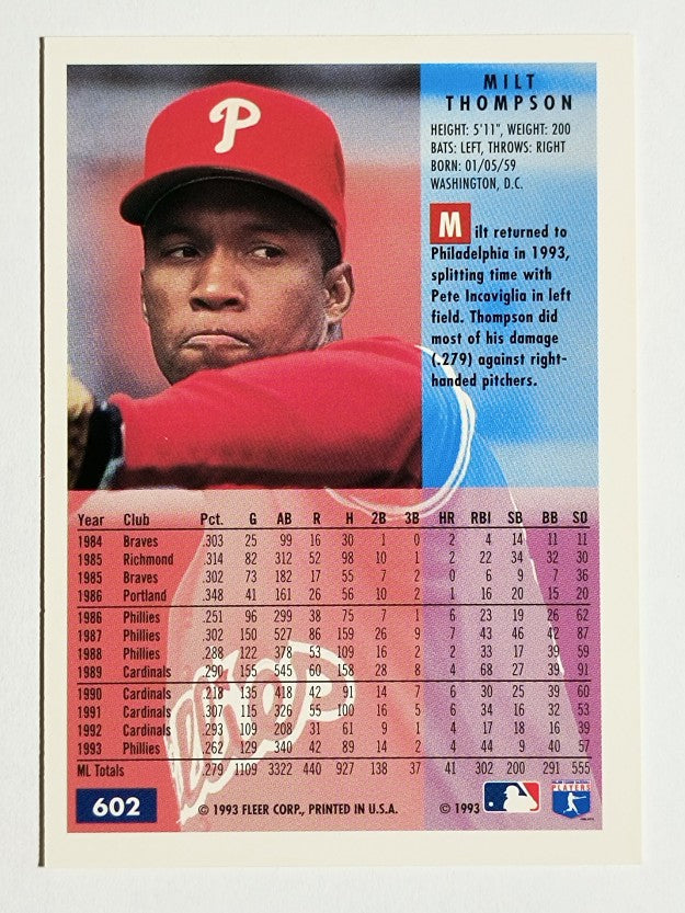 1994 Fleer #602 Milt Thompson