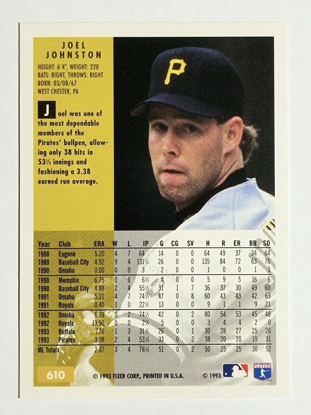 1994 Fleer #610 Joel Johnston