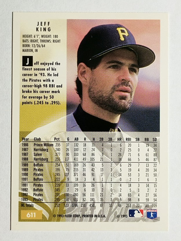 1994 Fleer #611 Jeff King
