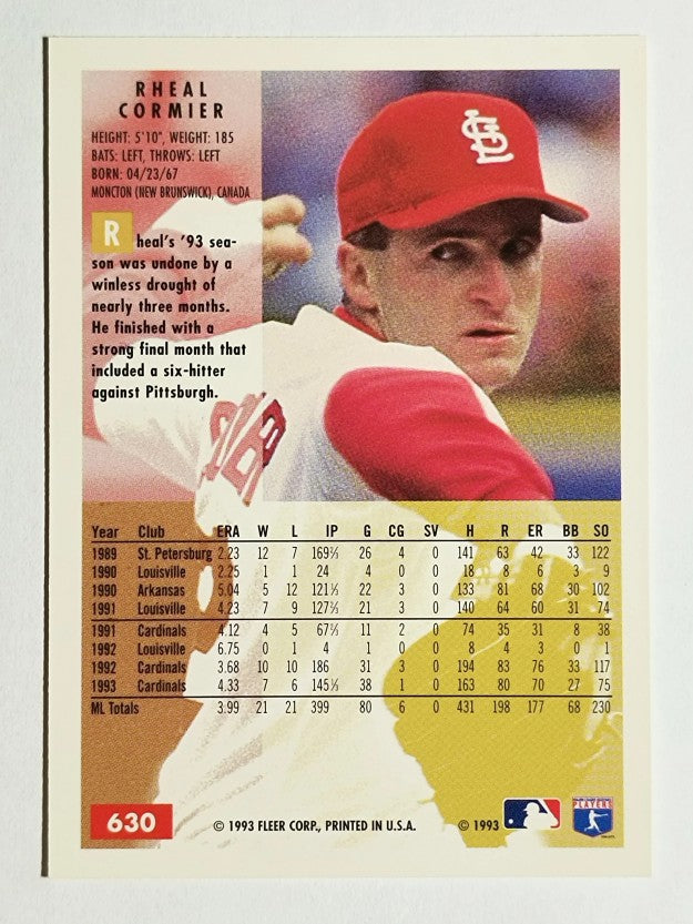 1994 Fleer #630 Rheal Cormier