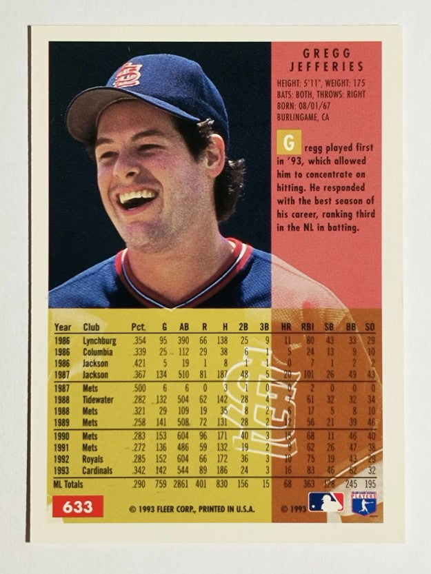 1994 Fleer #633 Gregg Jefferies