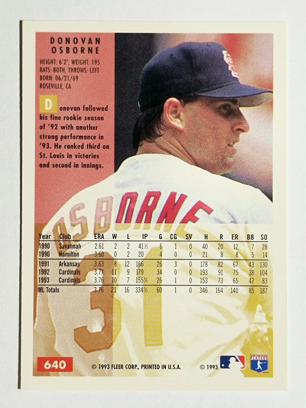 1994 Fleer #640 Donovan Osborne