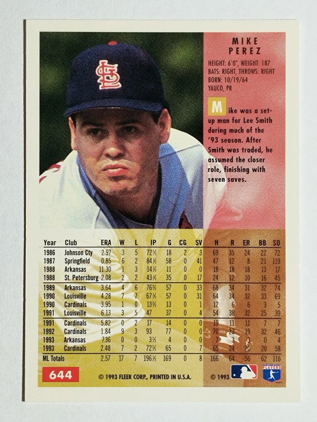 1994 Fleer #644 Mike Perez