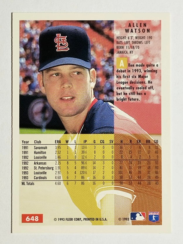 1994 Fleer #648 Allen Watson