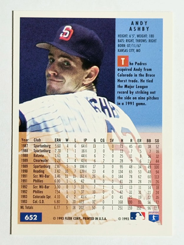 1994 Fleer #652 Andy Ashby