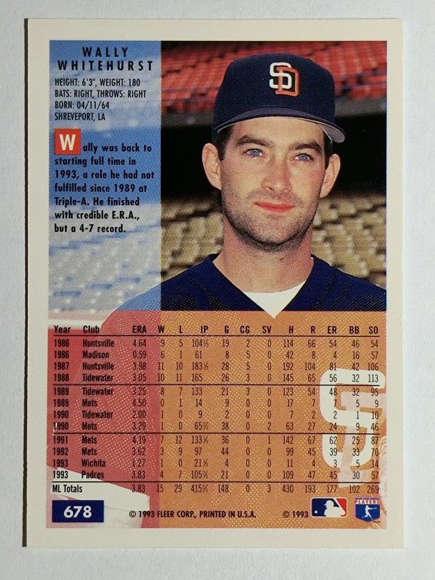 1994 Fleer #678 Wally Whitehurst