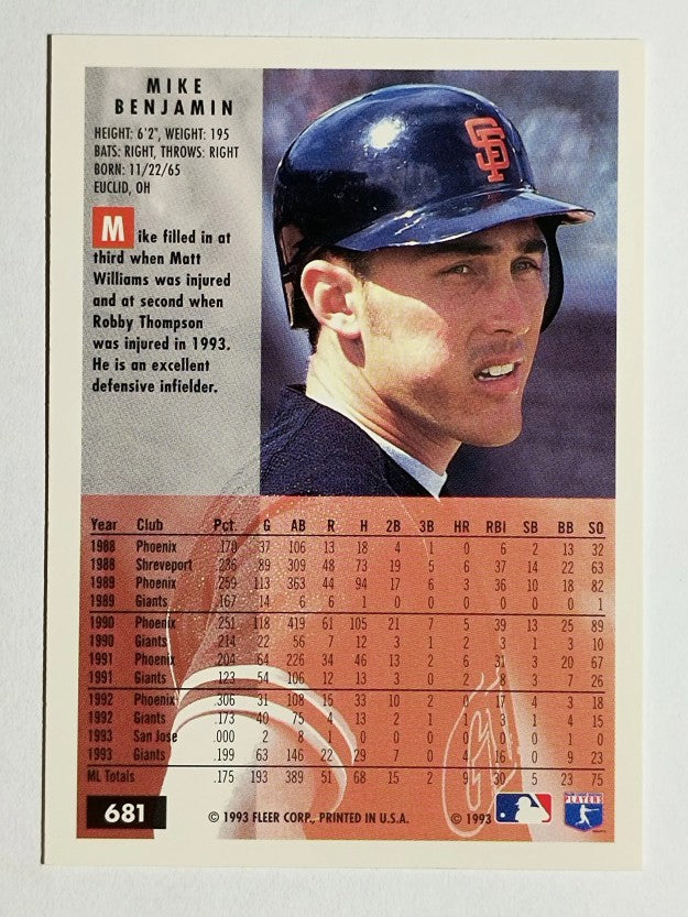 1994 Fleer #681 Mike Benjamin