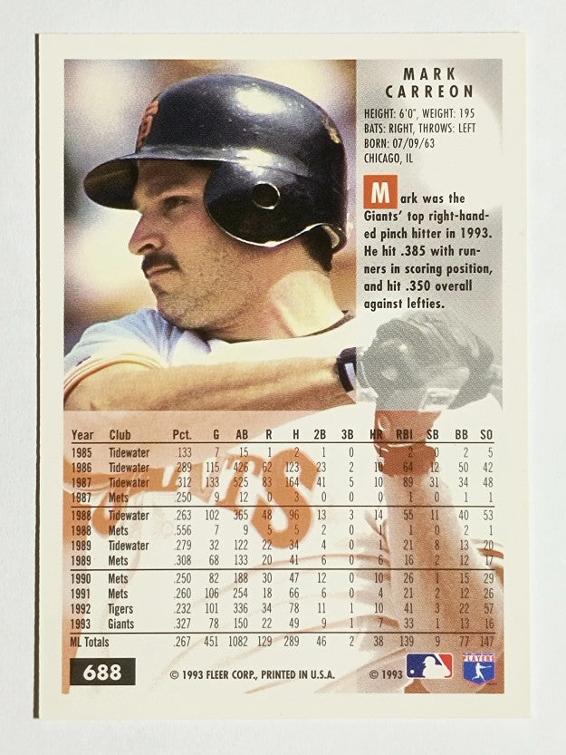 1994 Fleer #688 Mark Carreon