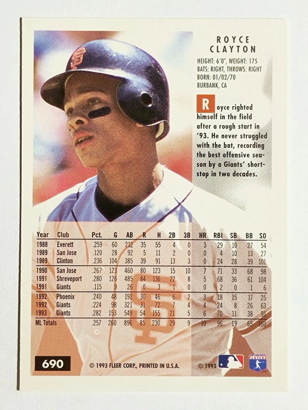 1994 Fleer #690 Royce Clayton