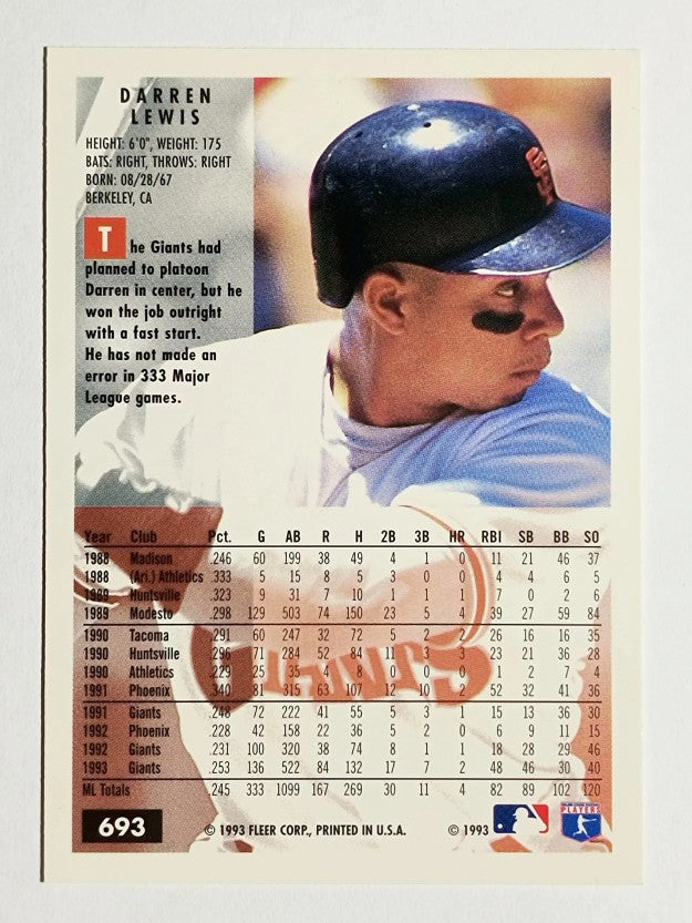 1994 Fleer #693 Darren Lewis
