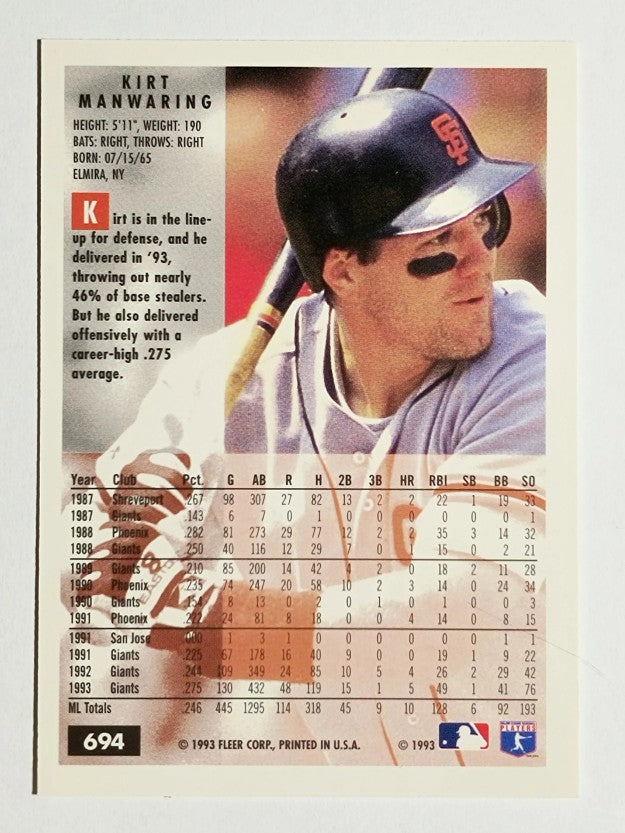 1994 Fleer #694 Kirt Manwaring