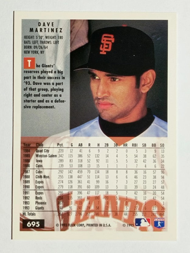 1994 Fleer #695 Dave Martinez
