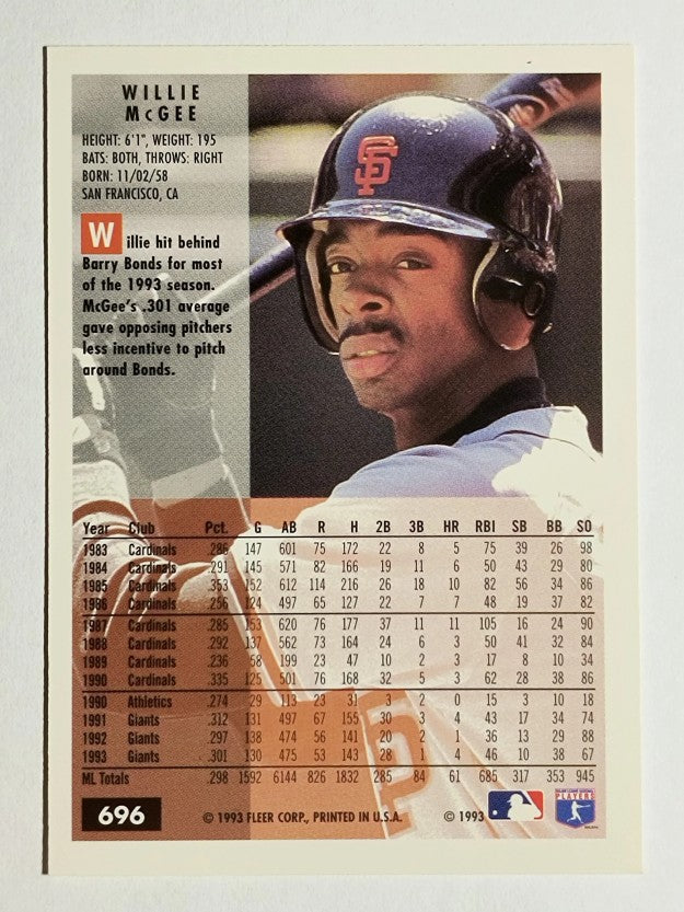 1994 Fleer #696 Willie McGee
