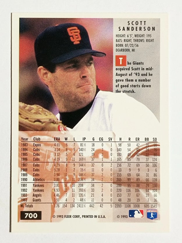 1994 Fleer #700 Scott Sanderson