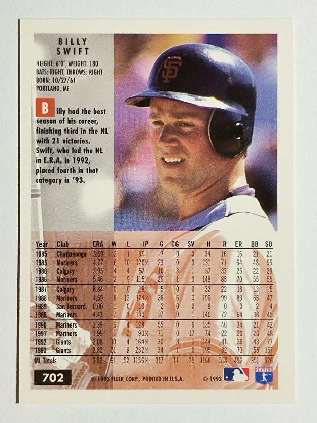 1994 Fleer #702 Billy Swift
