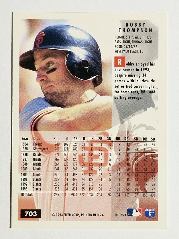 1994 Fleer #703 Robby Thompson