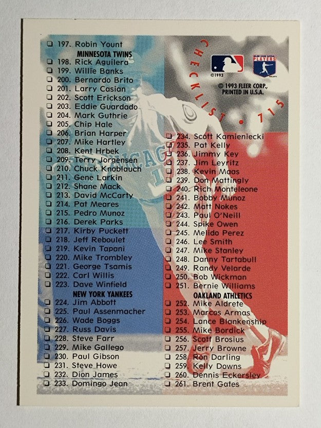 1994 Fleer #715 Checklist 2