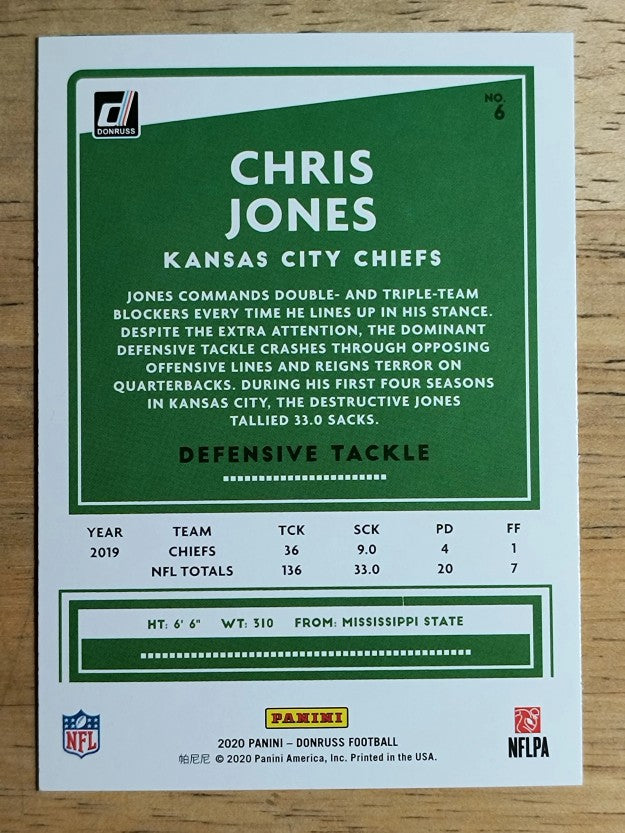 2020 Donruss #6 Chris Jones