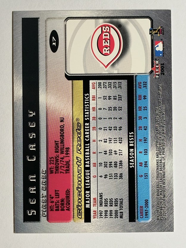 2001 Fleer Futures #17 Sean Casey