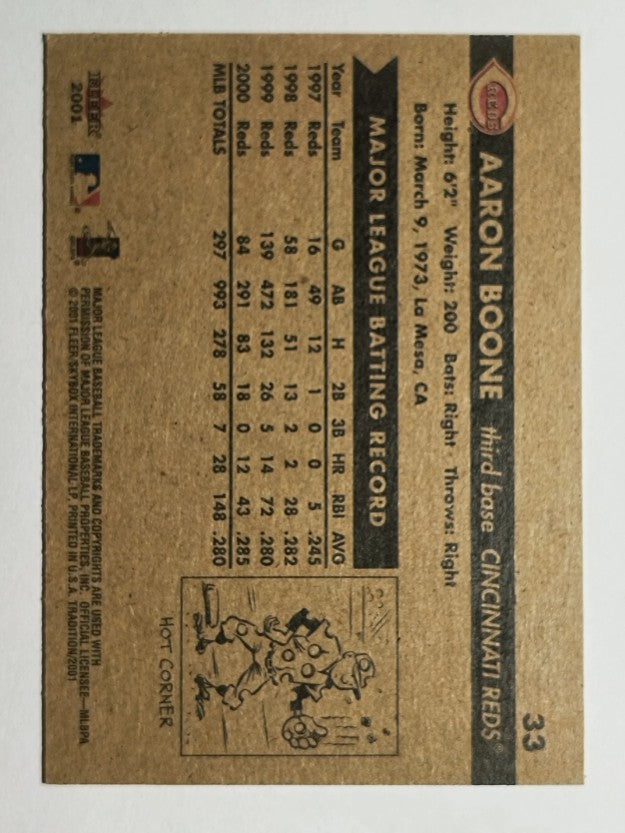 2001 Fleer Tradition #33 Aaron Boone