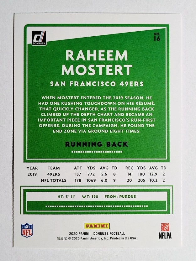 2020 Donruss #16 Raheem Mostert