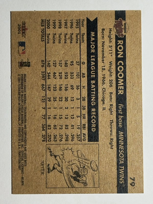 2001 Fleer Tradition #79 Ron Coomer