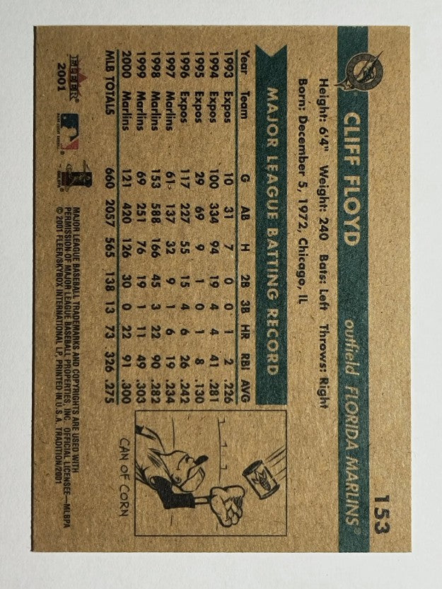 2001 Fleer Tradition #153 Cliff Floyd