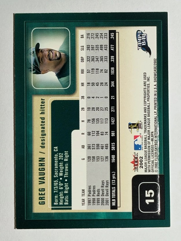 2002 Fleer Showcase #15 Greg Vaughn