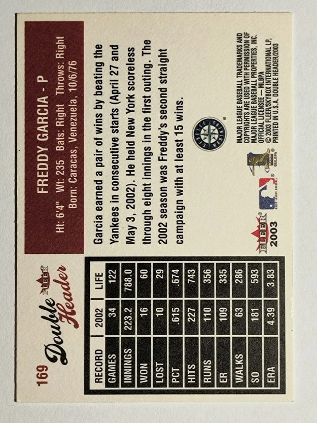 2003 Fleer Double Header #169 Freddy Garcia