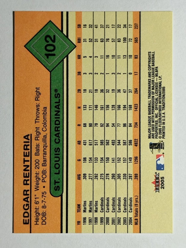 2005 Fleer Tradition #102 Edgar Renteria