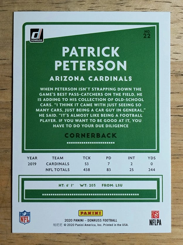 2020 Donruss #22 Patrick Peterson