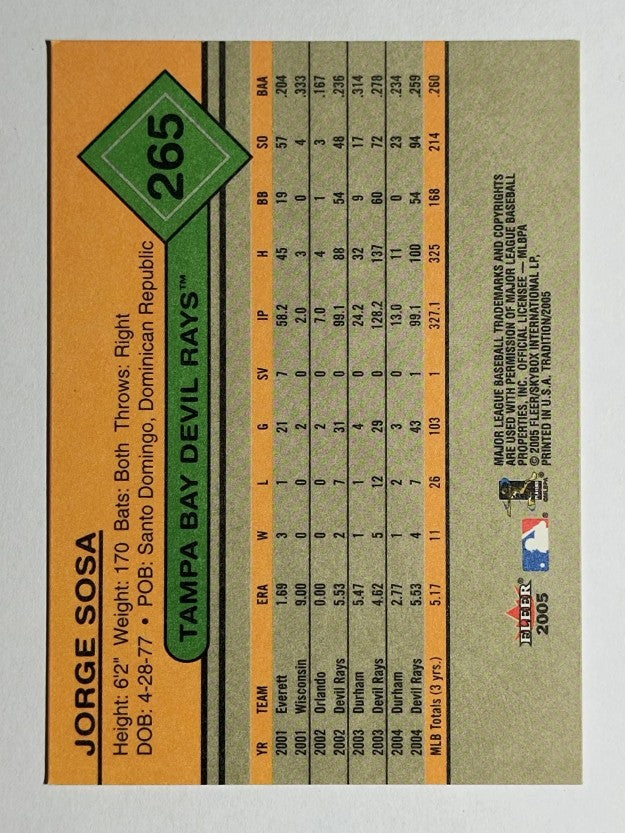 2005 Fleer Tradition Gray Backs #265 Jorge Sosa