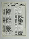 2000 Fleer Tradition Update Checklists #NNO U1-U86