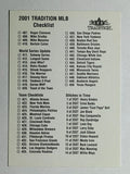 2001 Fleer Tradition Checklists #NNO 407-Inserts