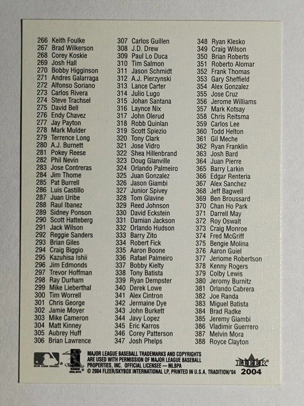 2004 Fleer Tradition Checklists #NNO 146-388