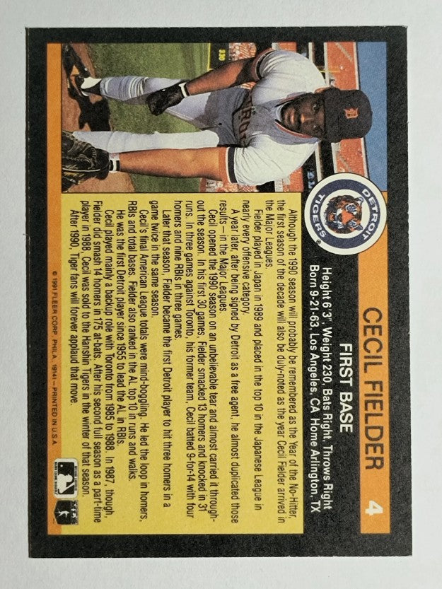 1991 Fleer All-Stars #4 Cecil Fielder