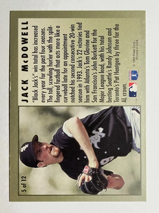 1994 Fleer League Leaders #5 Jack McDowell