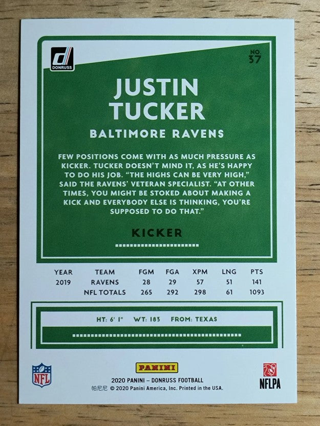 2020 Donruss #37 Justin Tucker