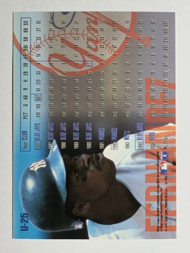 1995 Fleer Update #25 Tony Fernandez