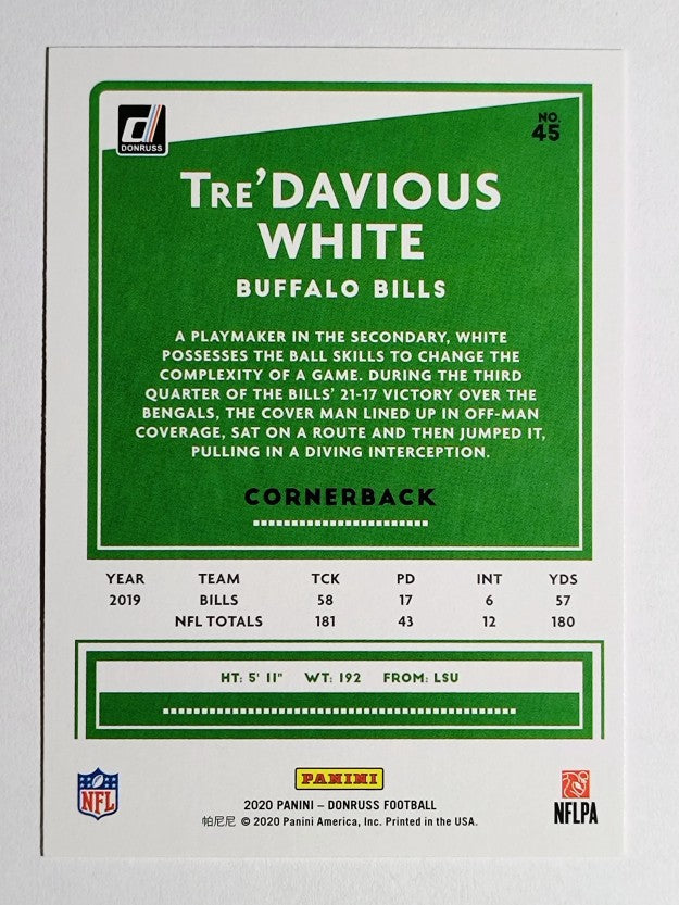 2020 Donruss #45 Tre'Davious White