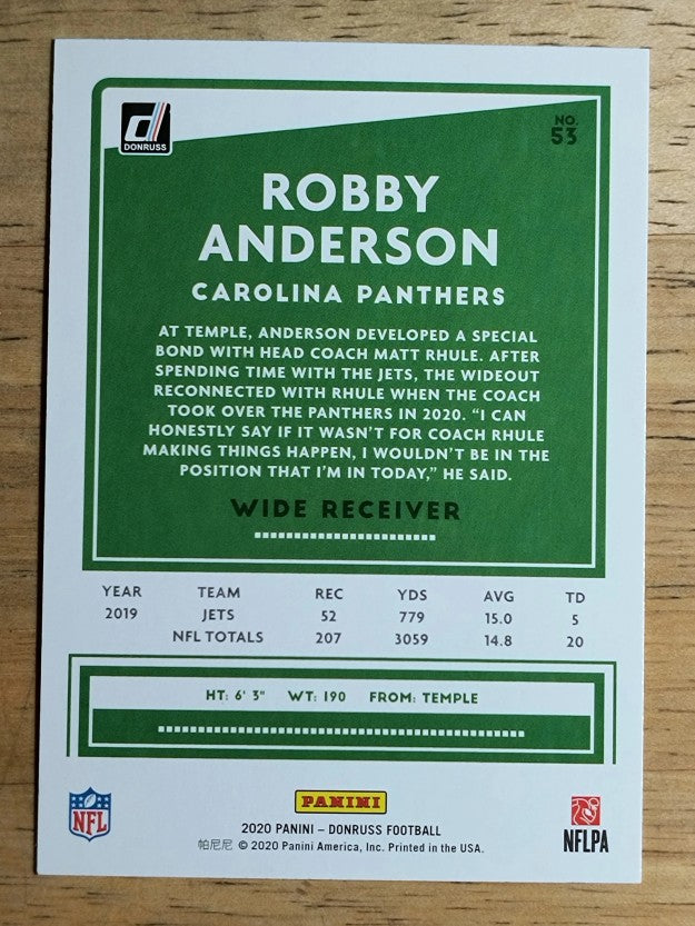 2020 Donruss #53 Robby Anderson